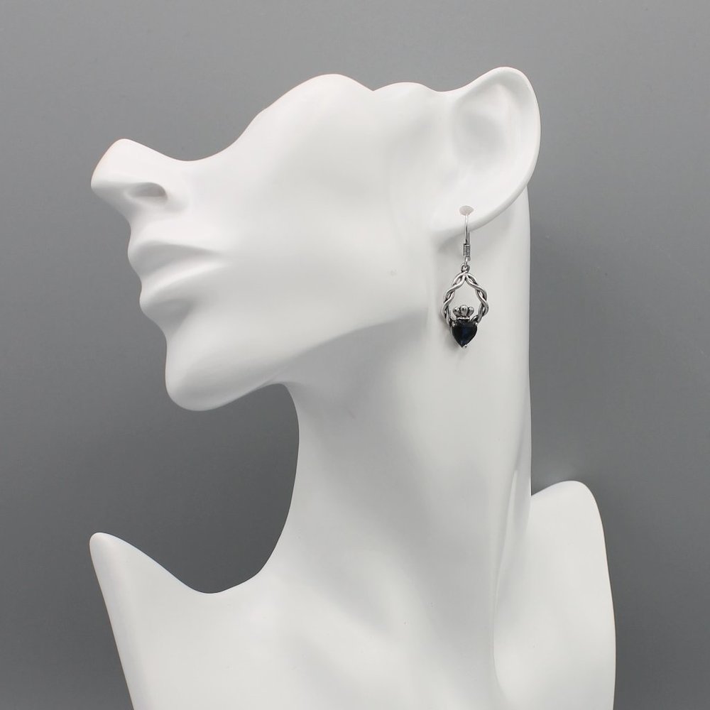 Jewelry Claddagh earrings Irish symbol of love loyalty friendship silver new - Picture 7 of 9